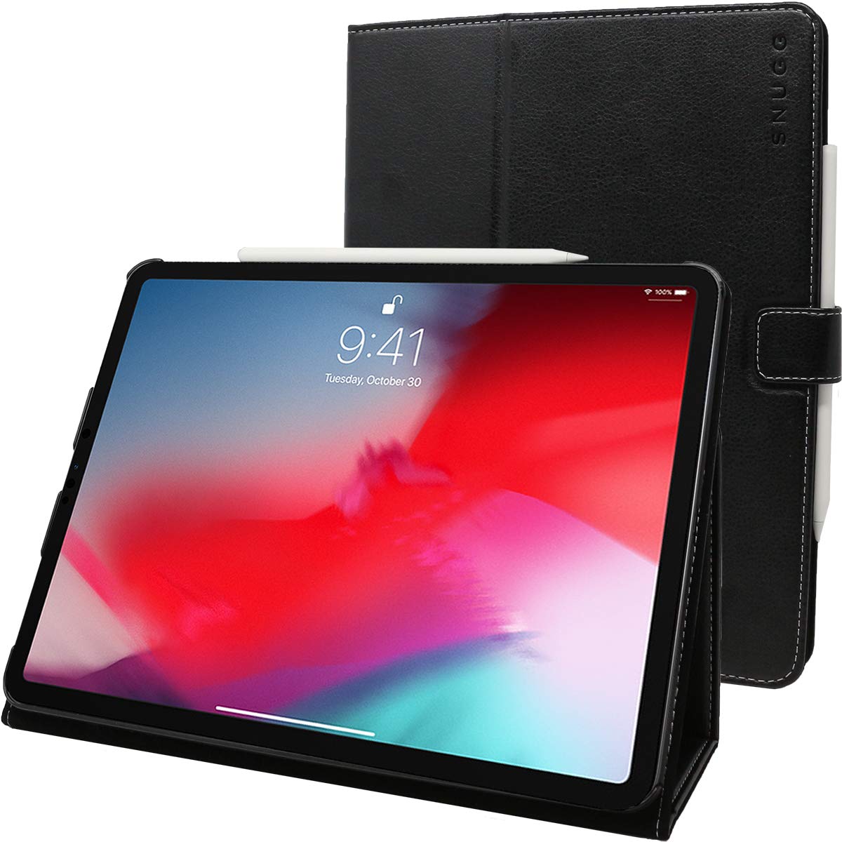 Leather Case for iPad Pro 11 inch Genuine Leather Smart Folio for 11-inch iPad Pro 11 Case with Pencil Holder Zipper Pocket Multifunctional iPad