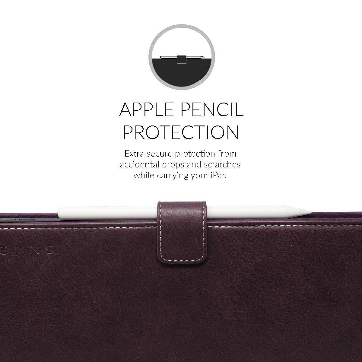 Snugg iPad Pro 2018 11 Leather Case, Flip Stand Cover - Blackest Black
